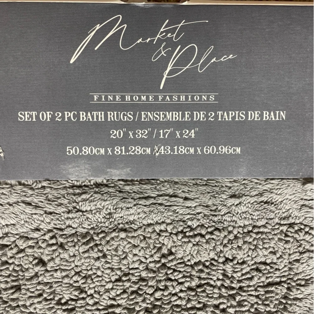 Market & Place Fine Home Fashions 2 Piece Bath Rugs NEW!